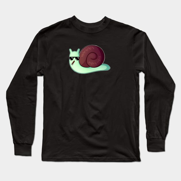 Snail Design Long Sleeve T-Shirt by PeachyArts